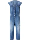 Pinko Denim Jumpsuit With Belt Loops And Pockets
