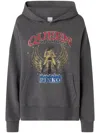 Pinko Motorbike Rider-print Oversized Hoodie In Gray