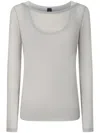 Pinko 'merci' Sweater In Grey Cotton In Grey