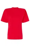 Pinko T-shirt À Manches Courtes Et Épaules Rembourrées In Red