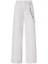 Pinko Relaxed Fit White Jeans With Side Chain Detailing