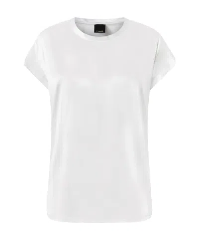 Pinko Relaxed Fit White Silk-elastan Blend Shirt