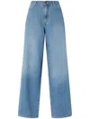 Pinko Jean Palazzo En Denim Moyen Clair In Blue