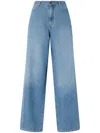 Pinko Jean Palazzo En Denim Moyen Clair In Blue