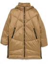 Pinko Relaxed Silhouette Brown Puffer Jacket In Multi