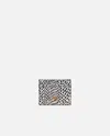 Pinko Reptile Print Card Holder With Polka Dots In Bianco/nero-antique Gold
