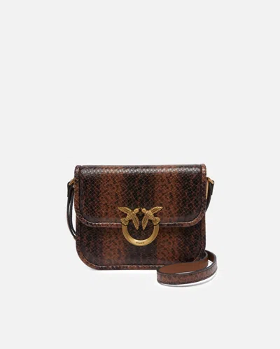 Pinko Reptile Print Love Bag Square Shoulder Bag