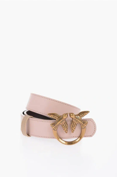 Pinko Reversible Leather Belt 30mm In Pink