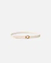 Pinko Buckle-detail Belt In White+white-antique Gold