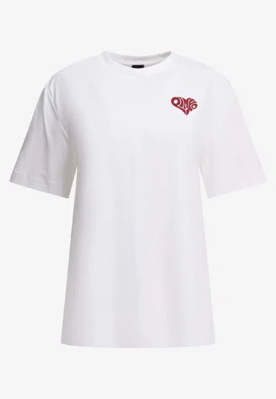 Pinko Rhinestone Amore Lettering T-shirt In Multi