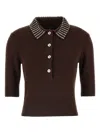 Pinko Emilia Sweater With Strass In Brown