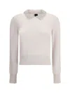 Pinko Rhinestone-decorated Collar Sweater