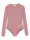 Pinko Rhinestone-embellished Bodysuit In Pink