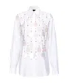 Pinko Rhinestone-embellished Cotton Shirt In White