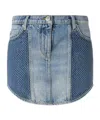 Pinko Mini-jupe En Denim À Mini Strass In Blue