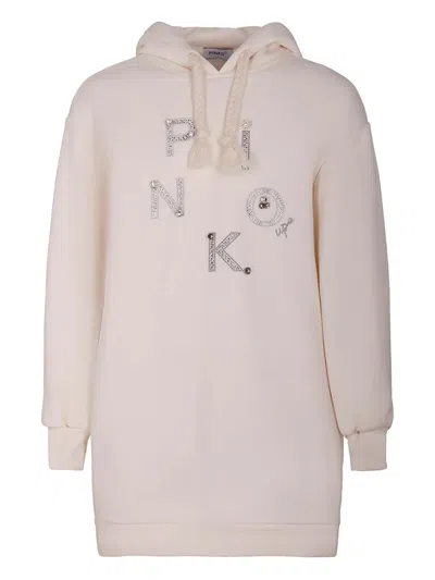 Pinko Kids' Rhinestone-embellished Dress In Neutrals