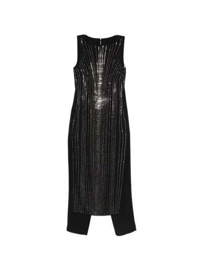 Pinko Rhinestone-embellished Jumpsuit In Black