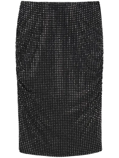Pinko Rhinestone-embellished Skirt In Black