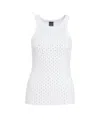 Pinko Rhinestone-embellished Slim Fit Sleeveless Top In White