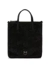 Pinko Rhinestone-embellished Tote Bag In Black