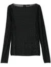 Pinko Rhinestone Light Sweater In Black