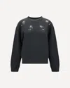 Pinko Rhinestone Sweatshirt In Black