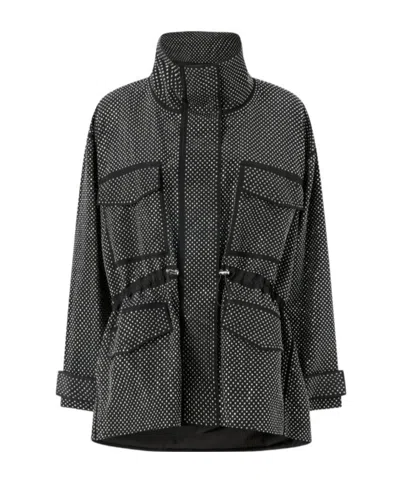 Pinko Rhinestoned Technical Coat In Black