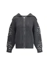 Pinko Crystal-embellished Ribbed Cardigan