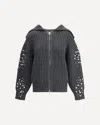 Pinko Crystal-embellished Ribbed Cardigan