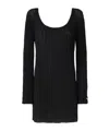 Pinko Round Neckline Knit Mini Dress In Black
