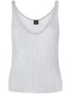 Pinko Noha Viscose And Metallized Fibre Tank Top In Grey