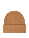 Pinko Ribbed Beanie In Brown