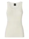 Pinko Ribbed Button Tank Top In Neutral