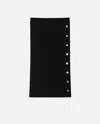 Pinko Ribbed Calf-length Skirt With Buttons In Noir Limousine