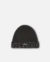 PINKO RIBBED BEANIE WITH CRYSTALS