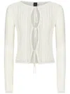 Pinko Table Open Ribbed Front Tie Jumper