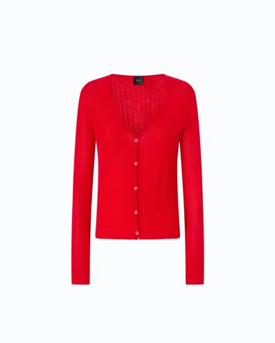 Pinko Ribbed Cardigan With Buttons In Multi