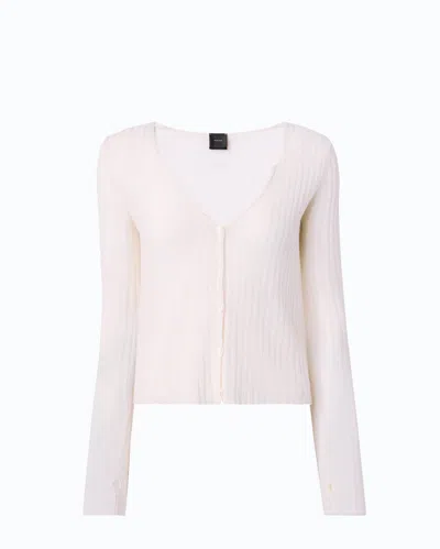 Pinko - Ribbed Cardigan With Buttons - Xs In Neutral