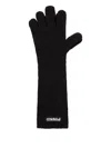 Pinko Ribbed-knit Gloves In Black