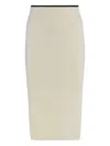 Pinko Nuova Guinea Ribbed Knit Skirt In White