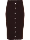 Pinko Ribbed-knit Mini Skirt In Brown
