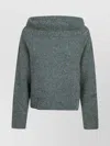 Pinko Multicolor Asymmetrical Ribbed Sweater In Grün