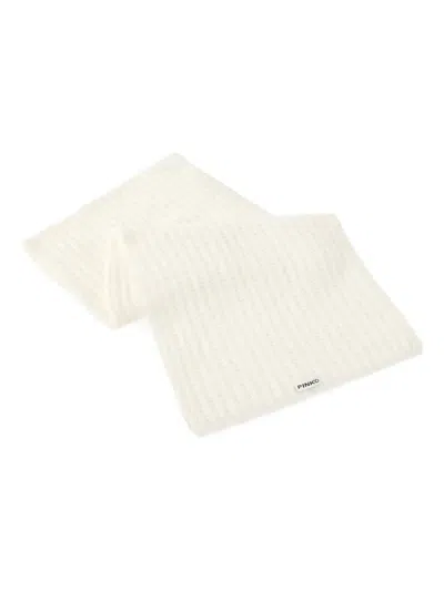 Pinko Ribbed-knit Scarf In Neutral