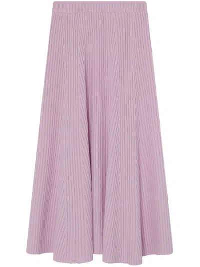 Pinko Ribbed-knit Skirt In Lilas-orchidée Sédui.