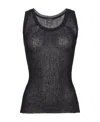 Pinko Ribbed-knit Sleeveless Top In Black