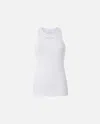 Pinko Ribbed Camisole Top With Logo In Bright White