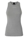 Pinko Ribbed-knit Top In Gray