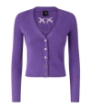 Pinko Rib-knit Cardigan With Love Birds Logo In Purple