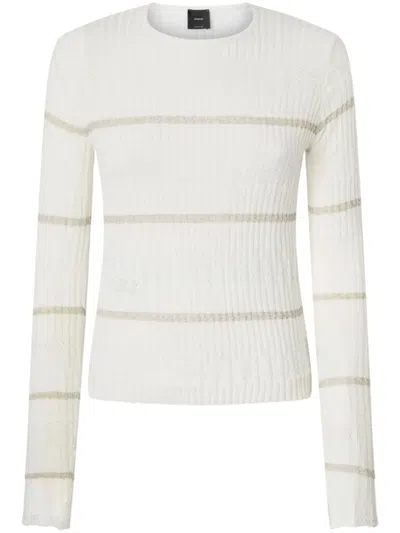 PINKO PINKO RIBBED LONG SLEEVE STRIPED T-SHIRT