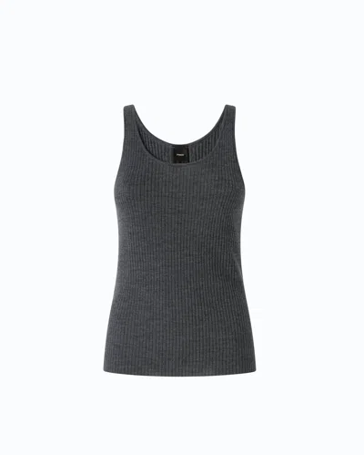Pinko - Ribbed Merino Wool Vest Top - M In Gray